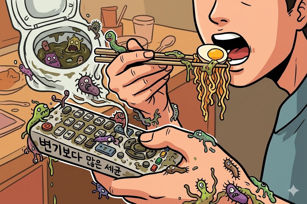 혼밥할 때 리모컨 못 참는 당신…입으로 직행한 ‘세균’